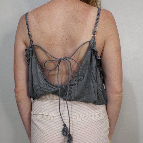 Super Soft Grey Pol Crop Top - Picture 4 of 5